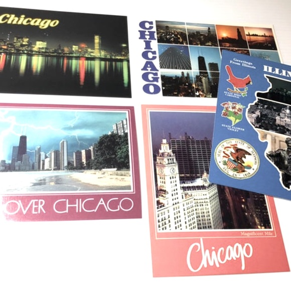 🥳5/$25 Chicago Postcards City Vintage Postcards UNPOSTED Cards